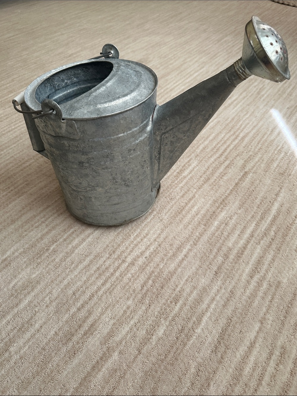 Vintage Galvanized Zinc Watering Can - Rustic Garden Decor Farmhouse